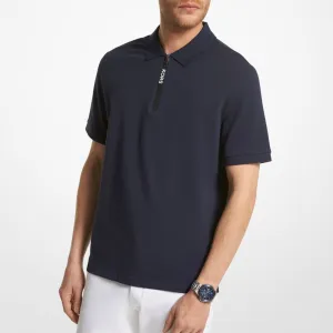 Michael Kors Cotton Half-Zip Polo, Navy