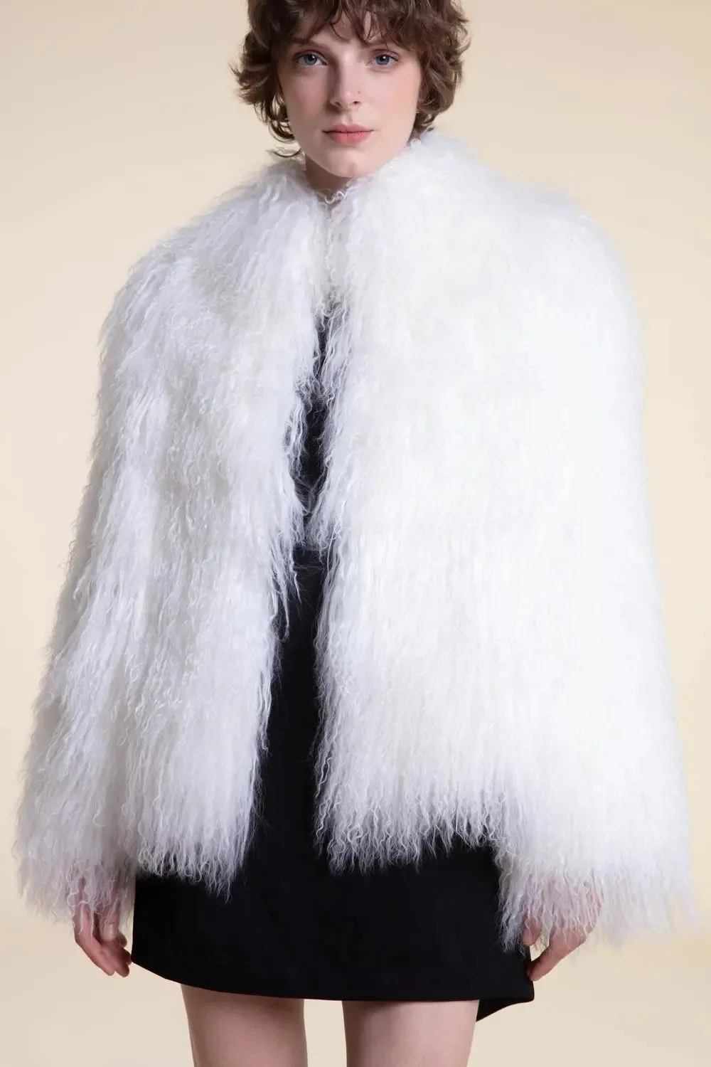 Mongolian lamb fur coat