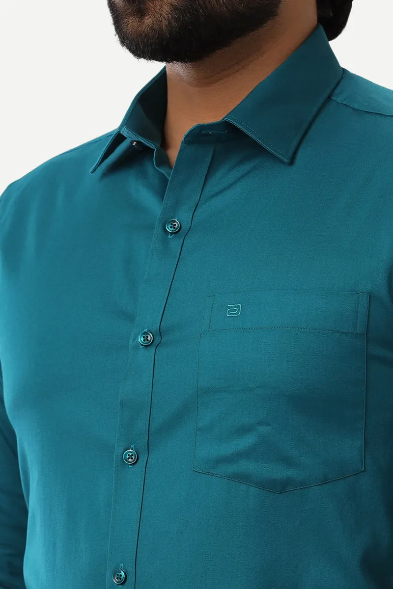 Monti - Peacock Blue Formal Shirts for Men | Ariser