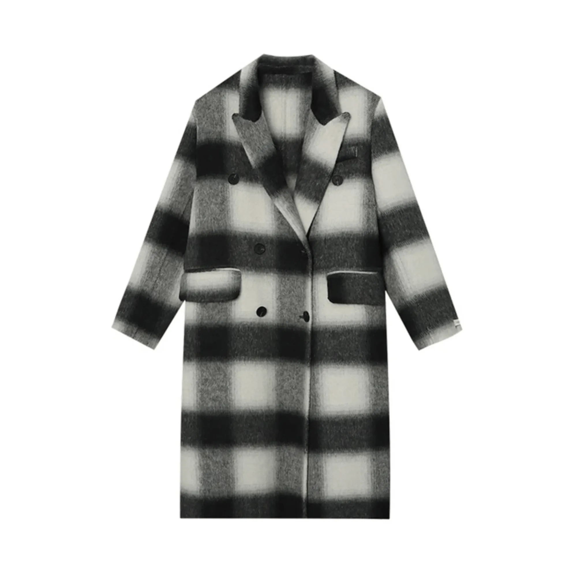 Pre Order:  Plaid Double Breated Coat