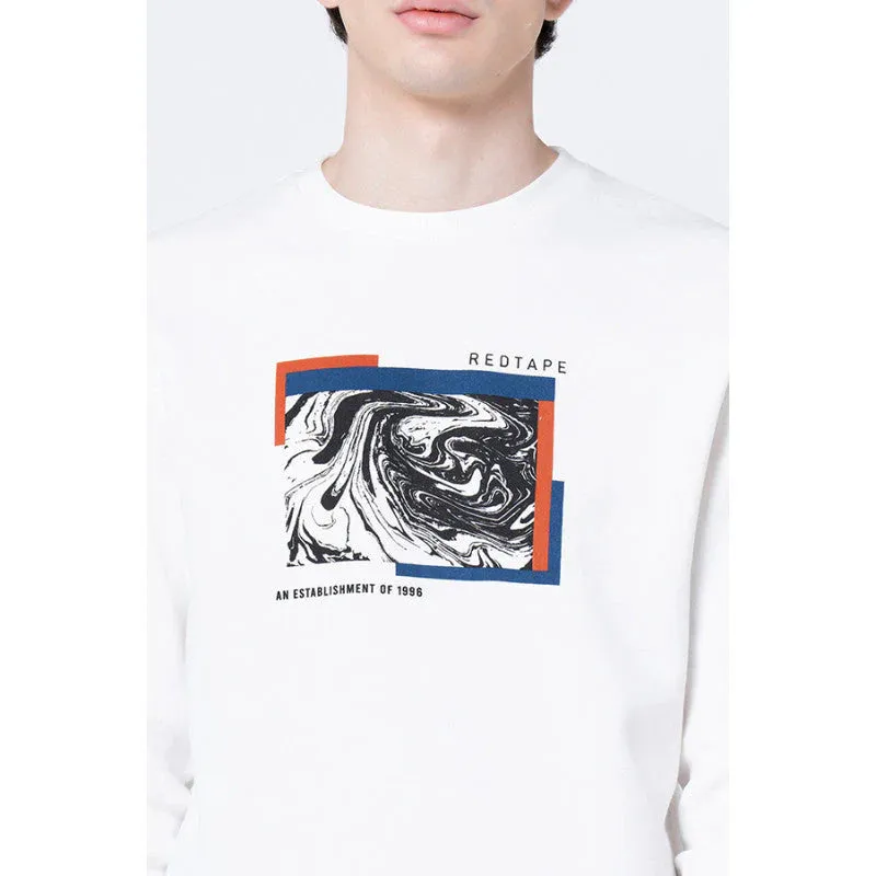 Red Tape Men's Slate Green Graphic Print Sweatshirt