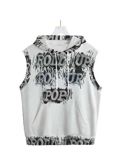 Roll Up Po' Up Pop Unisex Hooded Vest | 100% Cotton