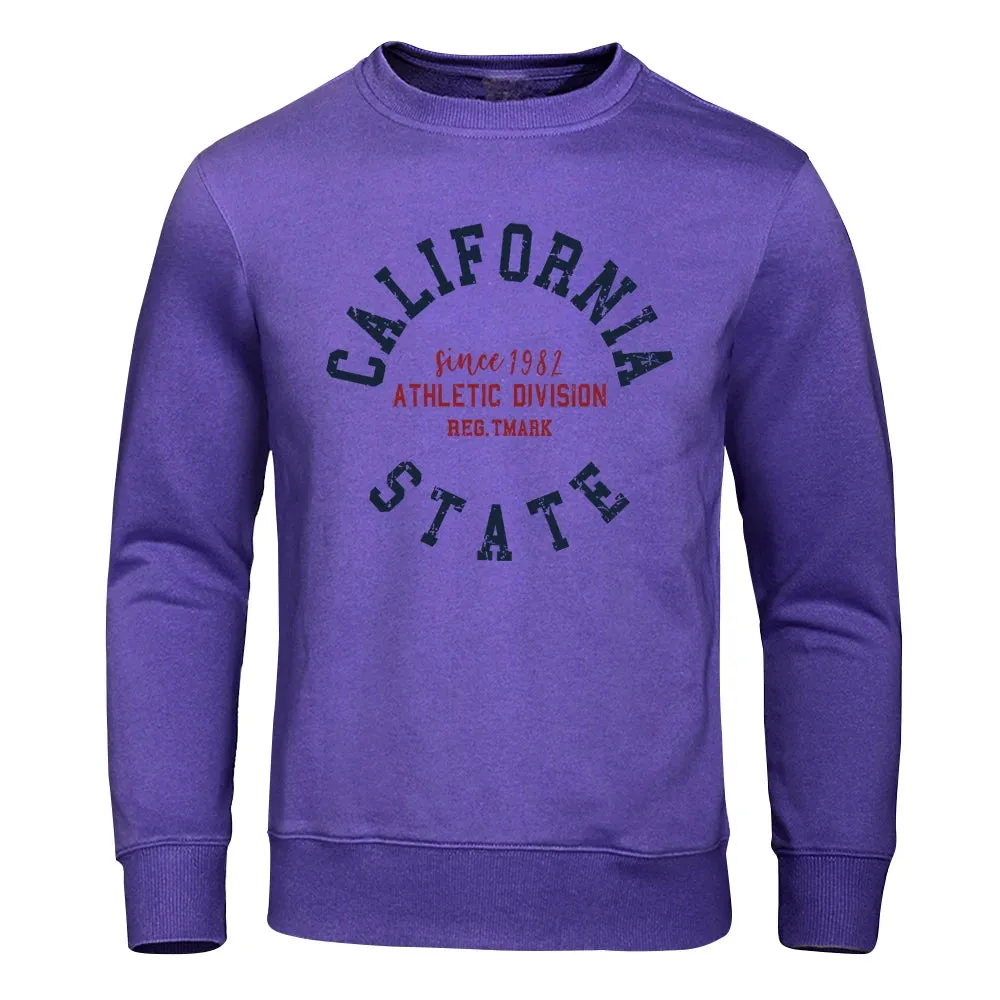 Since 1982 California State Street Letter Hoodie Men Retro Fashion Top Funny Pullover Clothing Novelty Graphic Hoodies Men'S