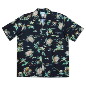 Turtle Bay Black Hawaiian Rayon Shirt