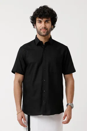 Varna - Black Formal Shirts for Men | Uathayam