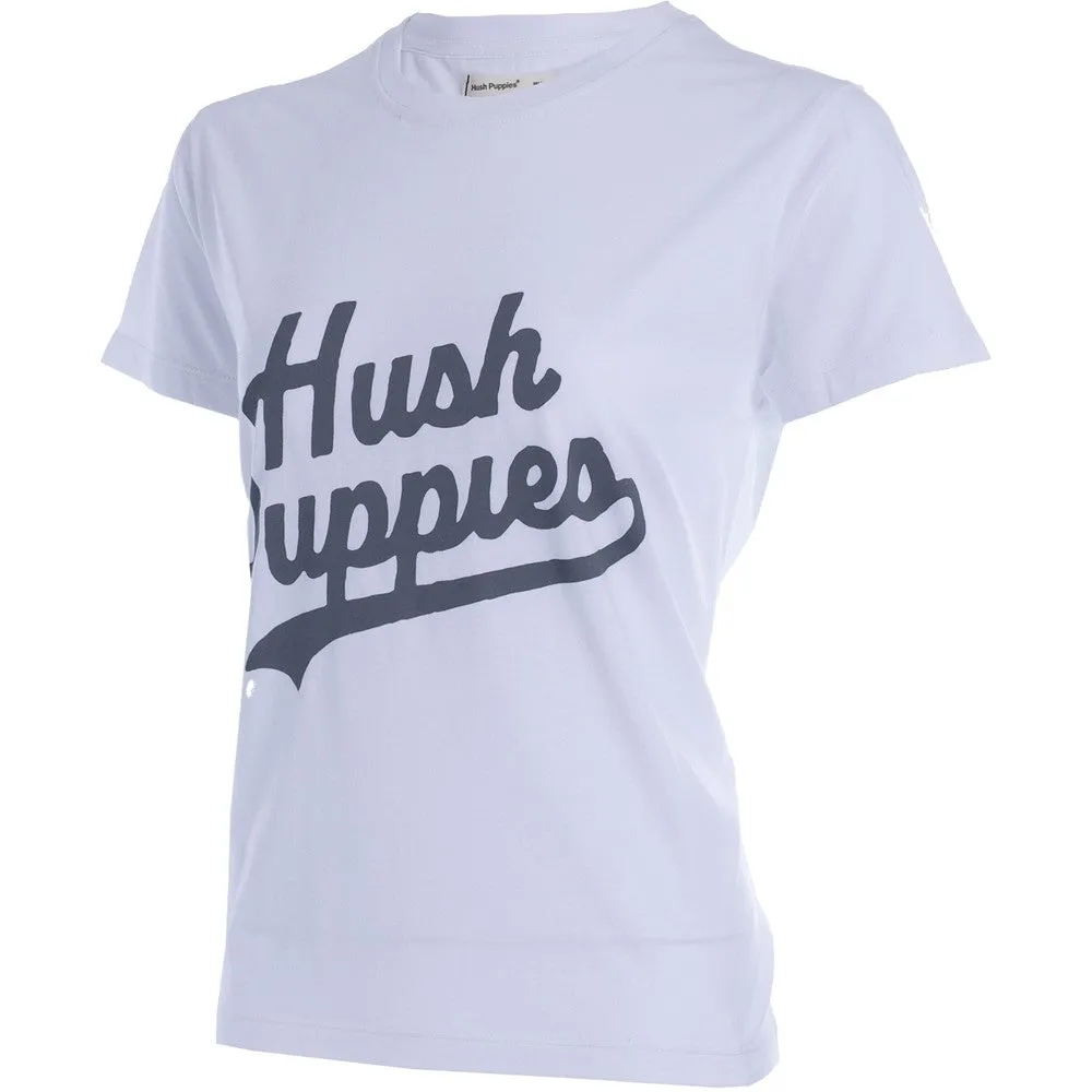 White Retro Scripts Ladies T-Shirt