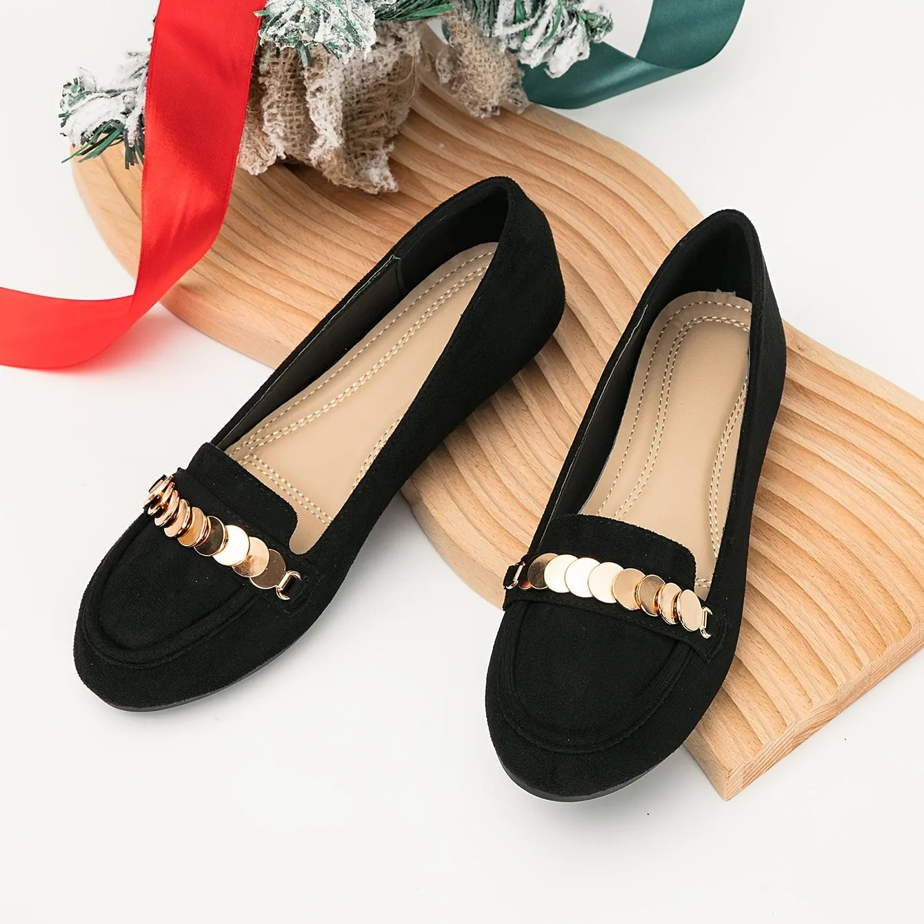 Women's Flat Loafers Fashion Sequin Lightweight Solid Shoes