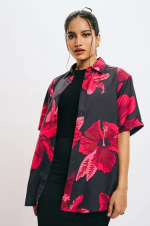 Women's Hibiscus Print Shirt